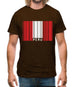 Peru Barcode Style Flag Mens T-Shirt
