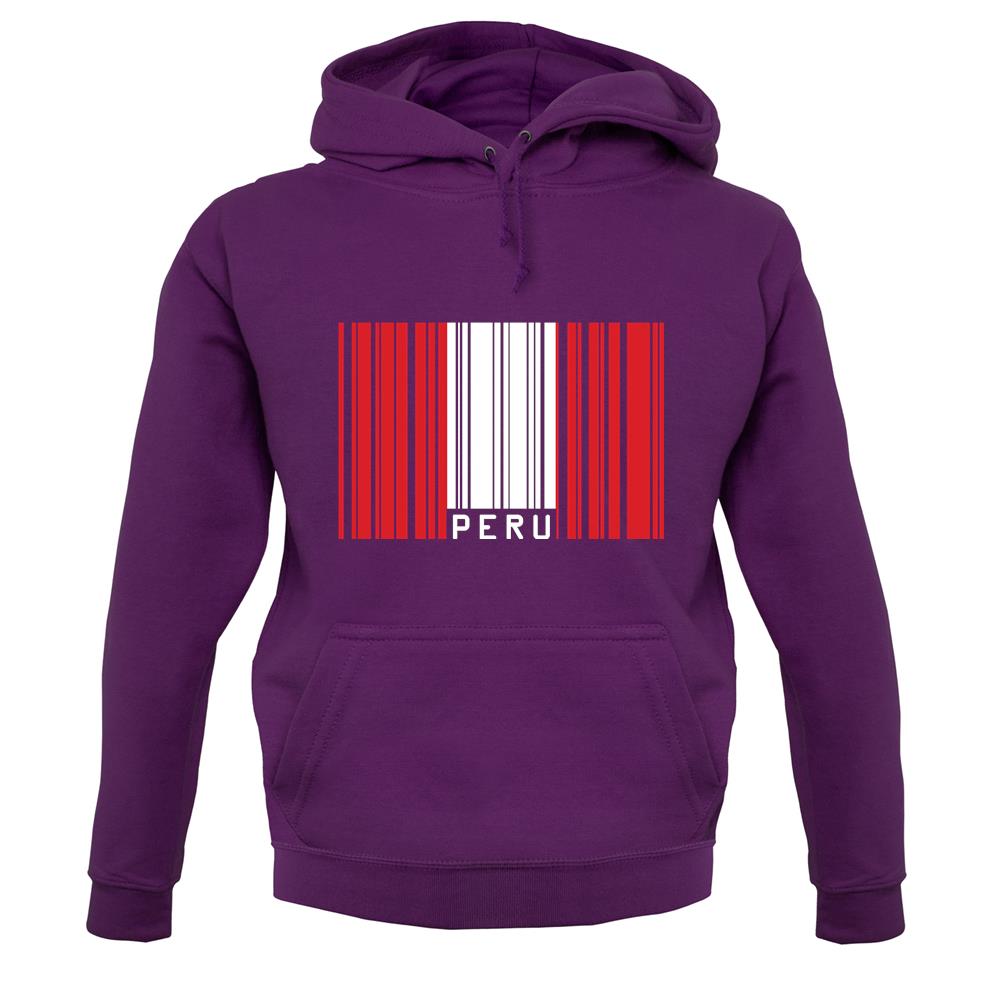 Peru Barcode Style Flag unisex hoodie