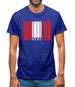 Peru Barcode Style Flag Mens T-Shirt