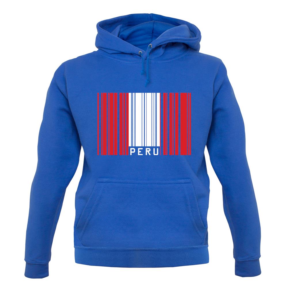 Peru Barcode Style Flag unisex hoodie