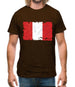 Peru Grunge Style Flag Mens T-Shirt