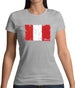 Peru Grunge Style Flag Womens T-Shirt