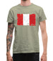 Peru Grunge Style Flag Mens T-Shirt