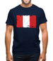 Peru Grunge Style Flag Mens T-Shirt