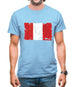 Peru Grunge Style Flag Mens T-Shirt
