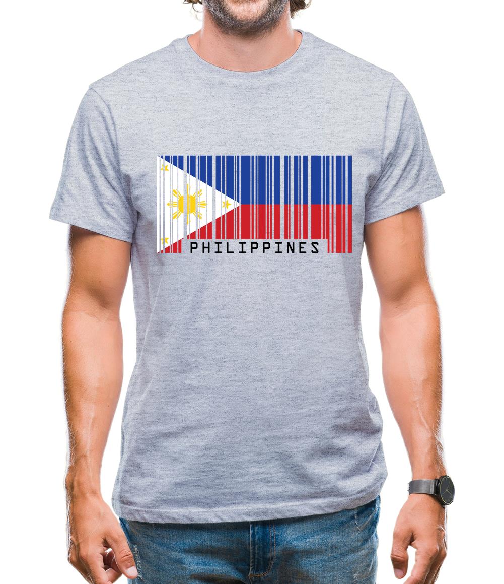 Philippines Barcode Style Flag Mens T-Shirt