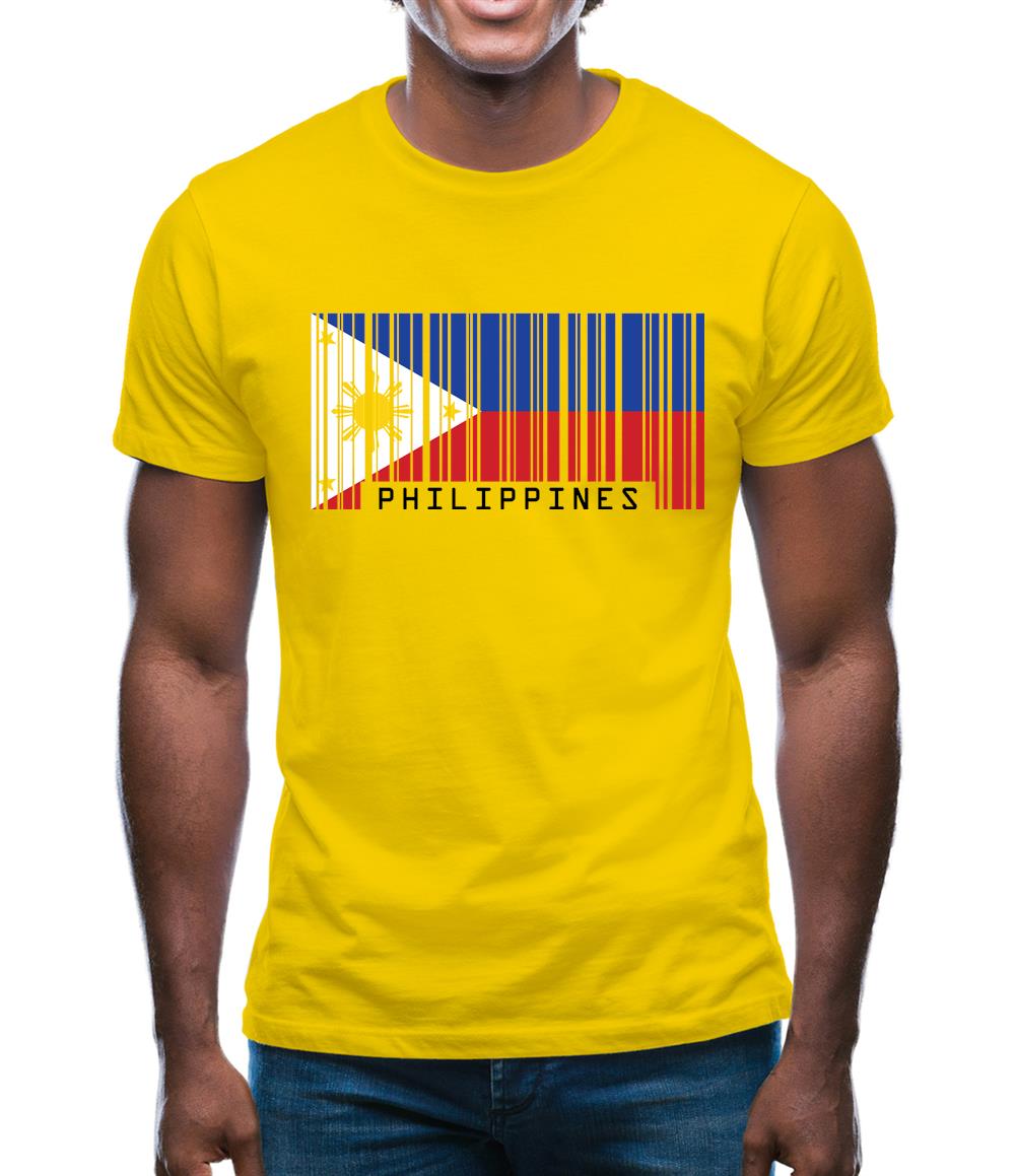 Philippines Barcode Style Flag Mens T-Shirt
