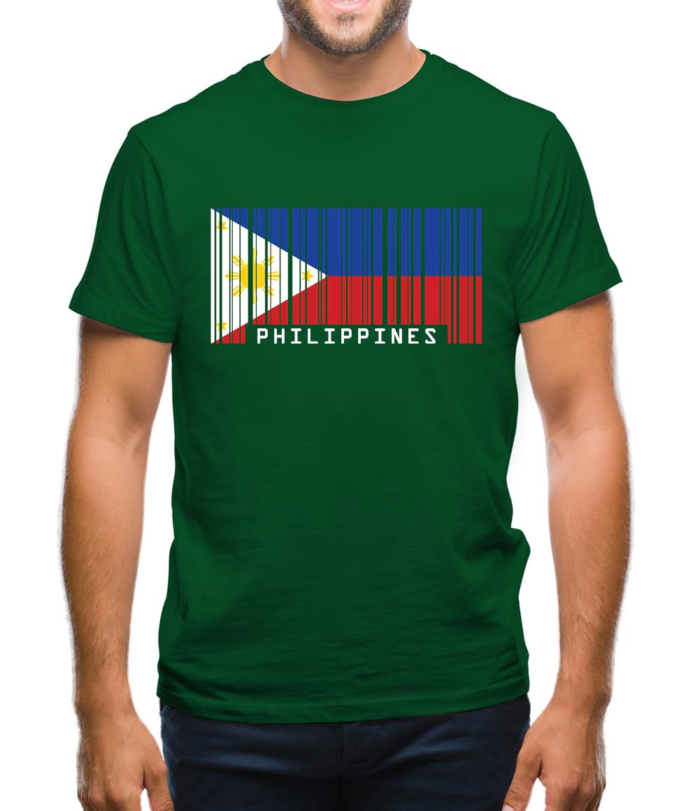 Philippines Barcode Style Flag Mens T-Shirt