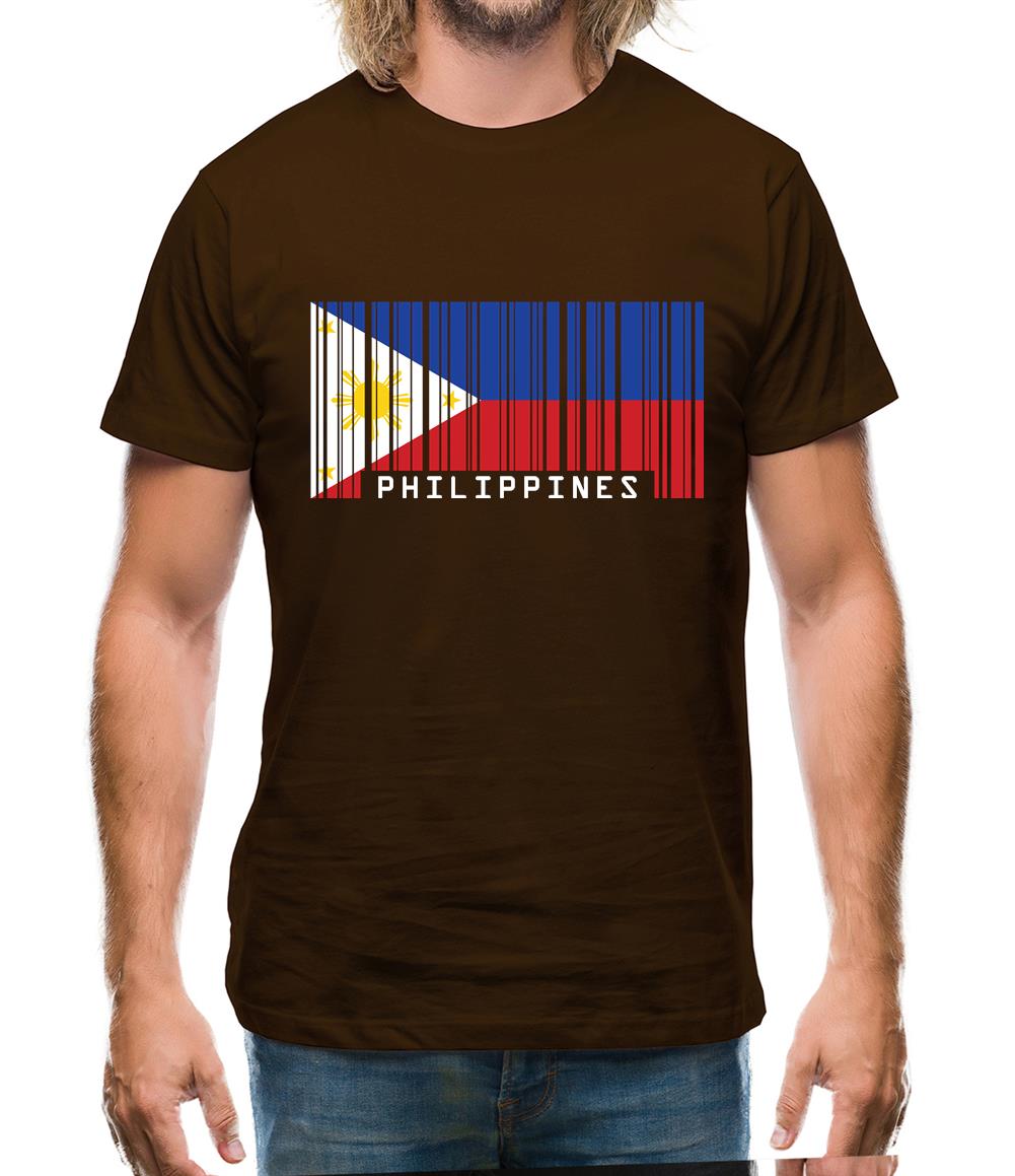 Philippines Barcode Style Flag Mens T-Shirt