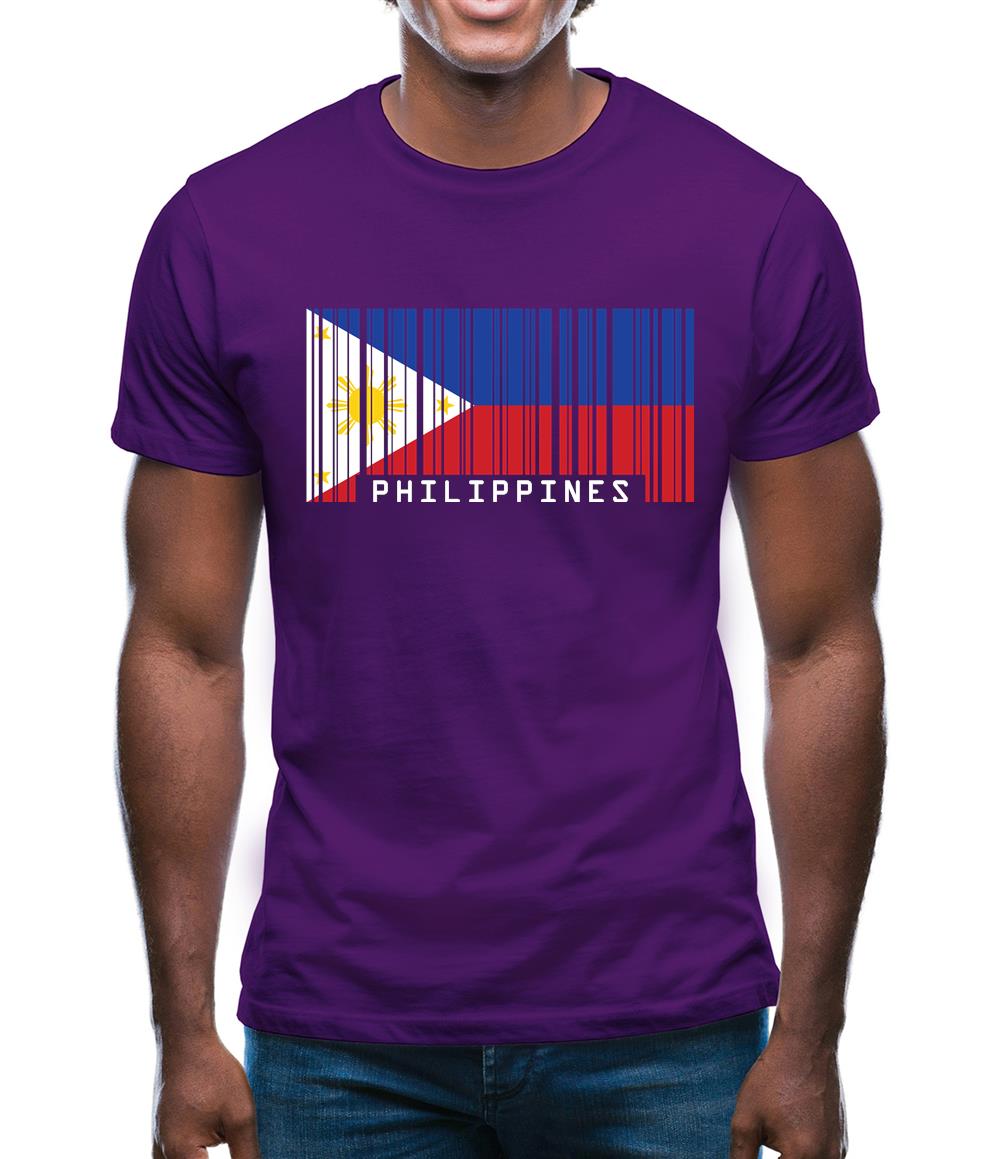 Philippines Barcode Style Flag Mens T-Shirt