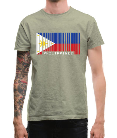 Philippines Barcode Style Flag Mens T-Shirt