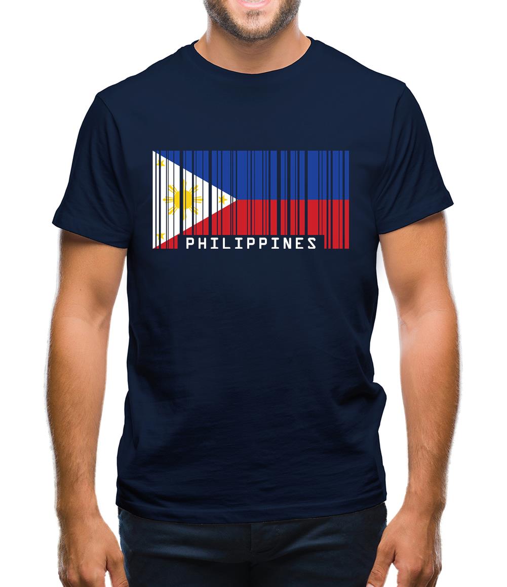 Philippines Barcode Style Flag Mens T-Shirt