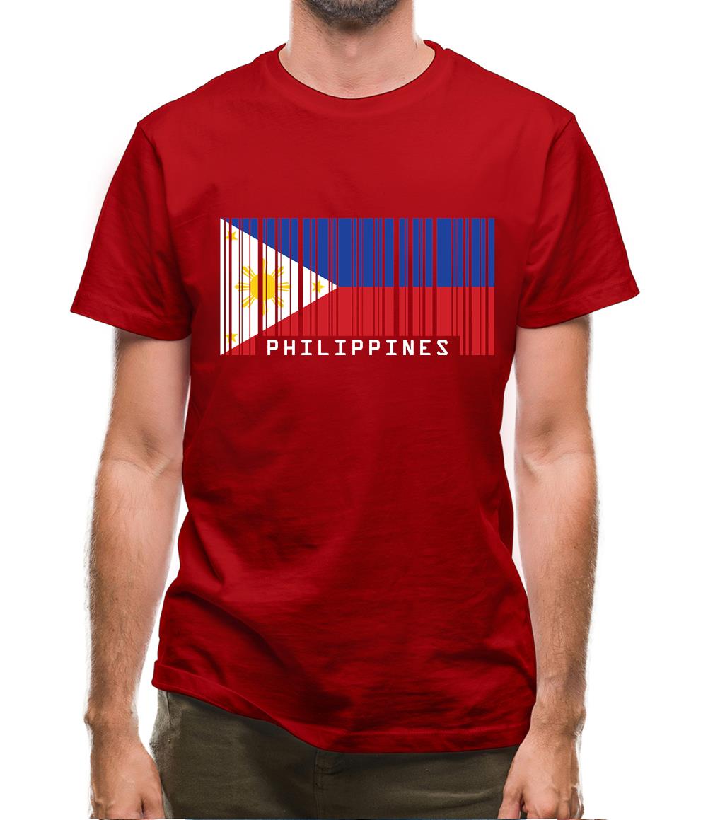 Philippines Barcode Style Flag Mens T-Shirt