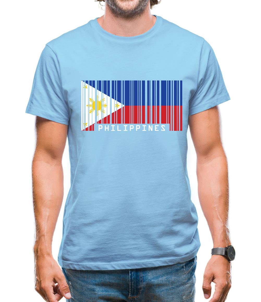 Philippines Barcode Style Flag Mens T-Shirt