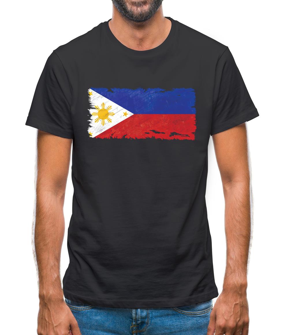 Philippines Grunge Style Flag Mens T-Shirt