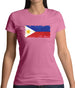 Philippines Grunge Style Flag Womens T-Shirt