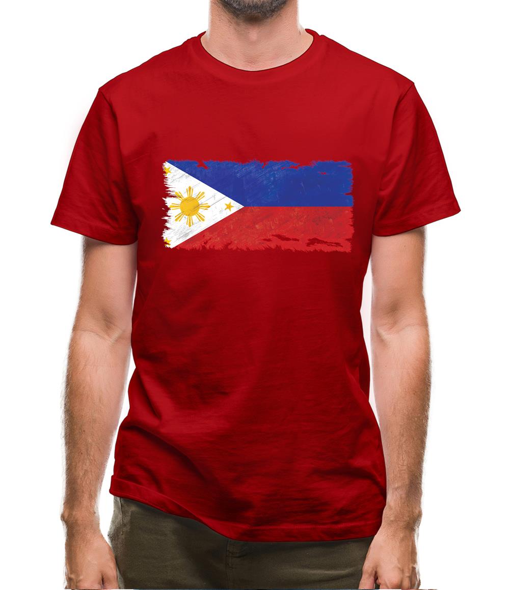 Philippines Grunge Style Flag Mens T-Shirt