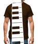 Piano Key Tie Mens T-Shirt