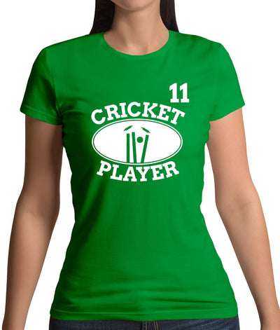 Cricket Player 11 Womens T-Shirt