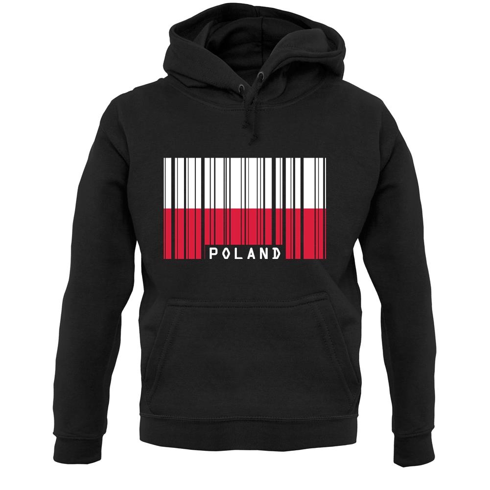 Poland Barcode Style Flag Unisex Hoodie
