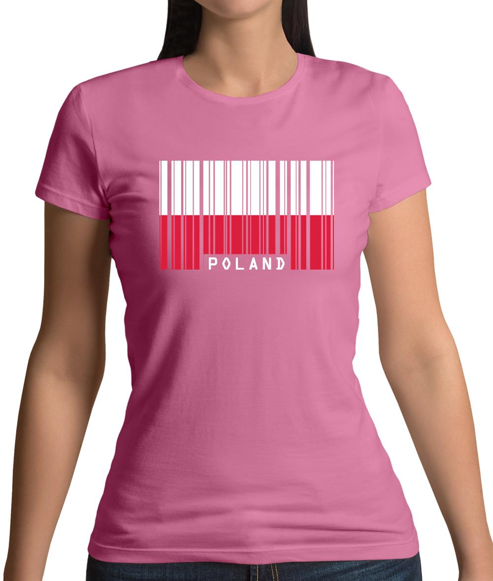 Poland Barcode Style Flag Womens T-Shirt