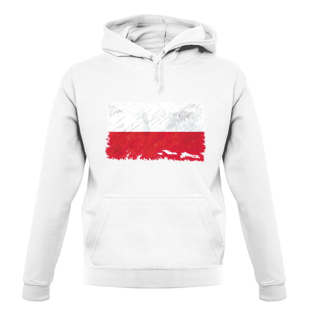 Poland Grunge Style Flag unisex hoodie