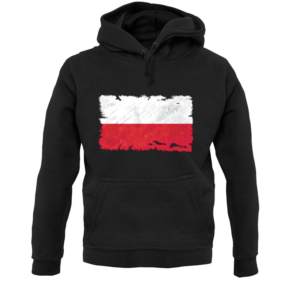 Poland Grunge Style Flag Unisex Hoodie