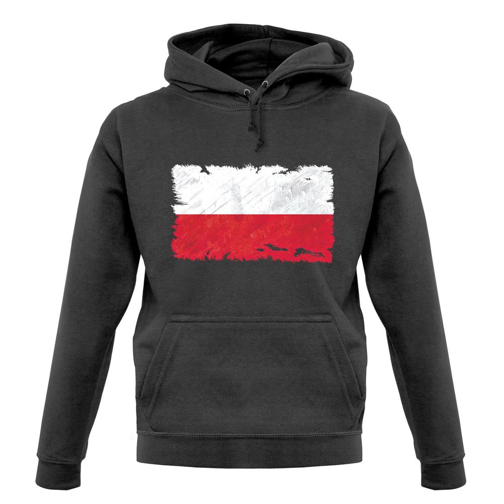 Poland Grunge Style Flag unisex hoodie
