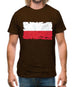 Poland Grunge Style Flag Mens T-Shirt