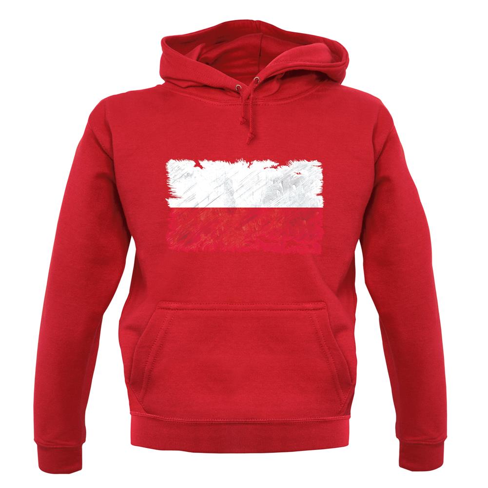 Poland Grunge Style Flag unisex hoodie