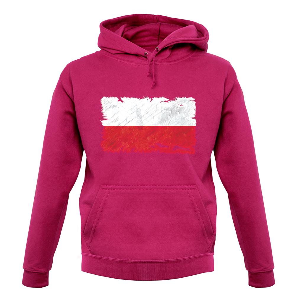 Poland Grunge Style Flag unisex hoodie