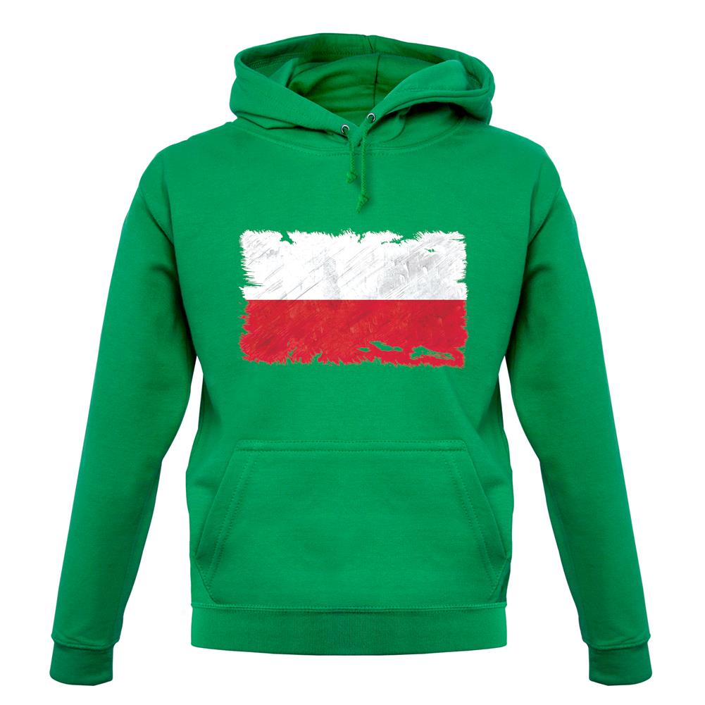 Poland Grunge Style Flag unisex hoodie