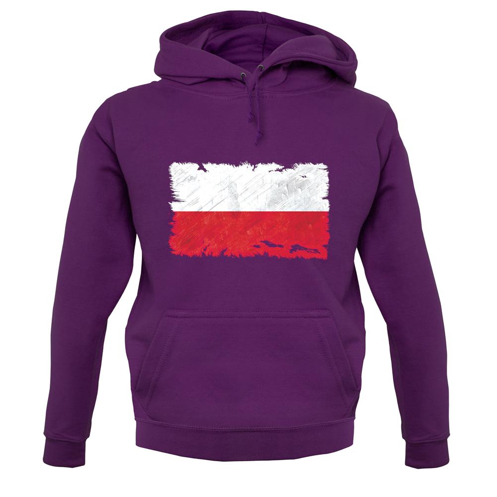 Poland Grunge Style Flag unisex hoodie