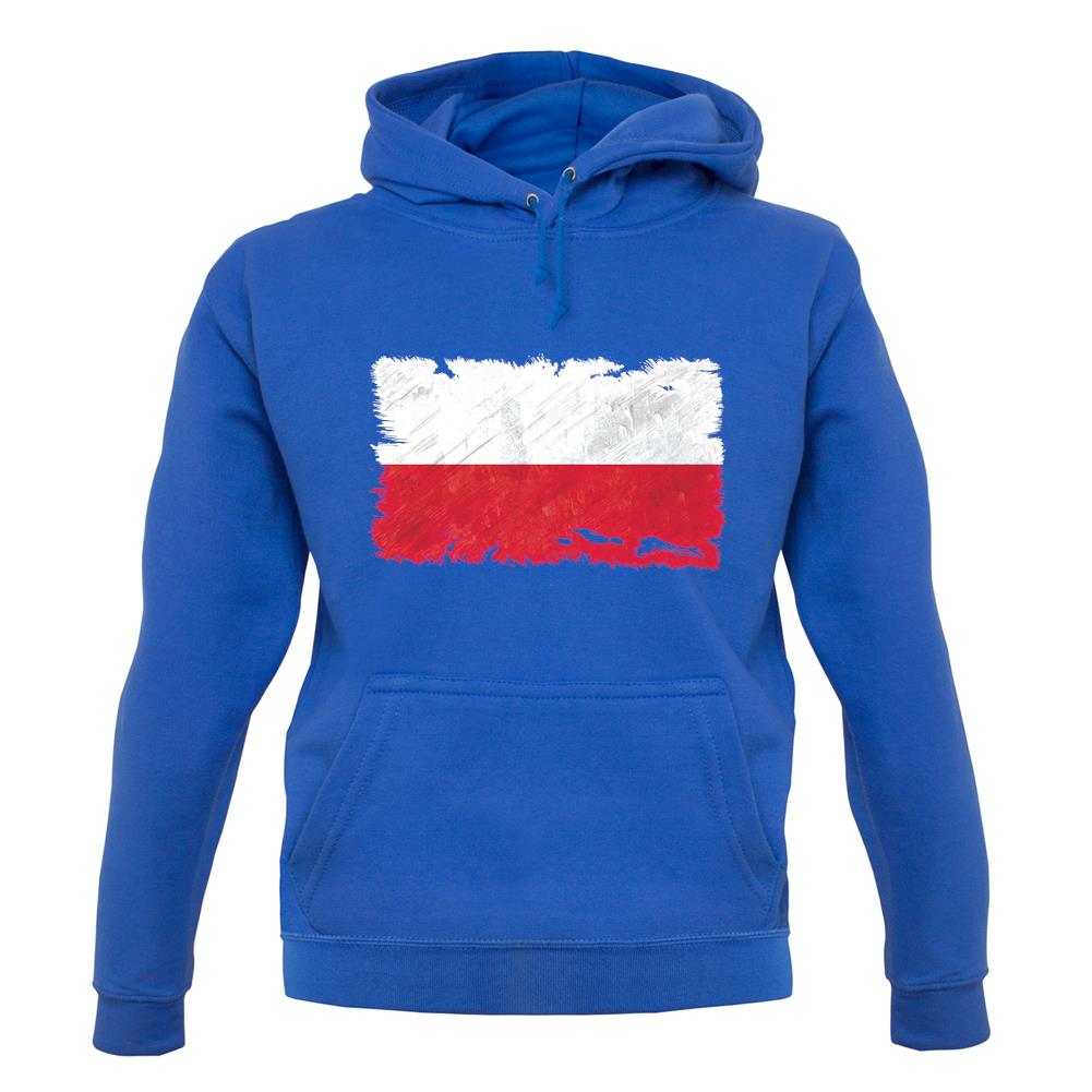 Poland Grunge Style Flag unisex hoodie