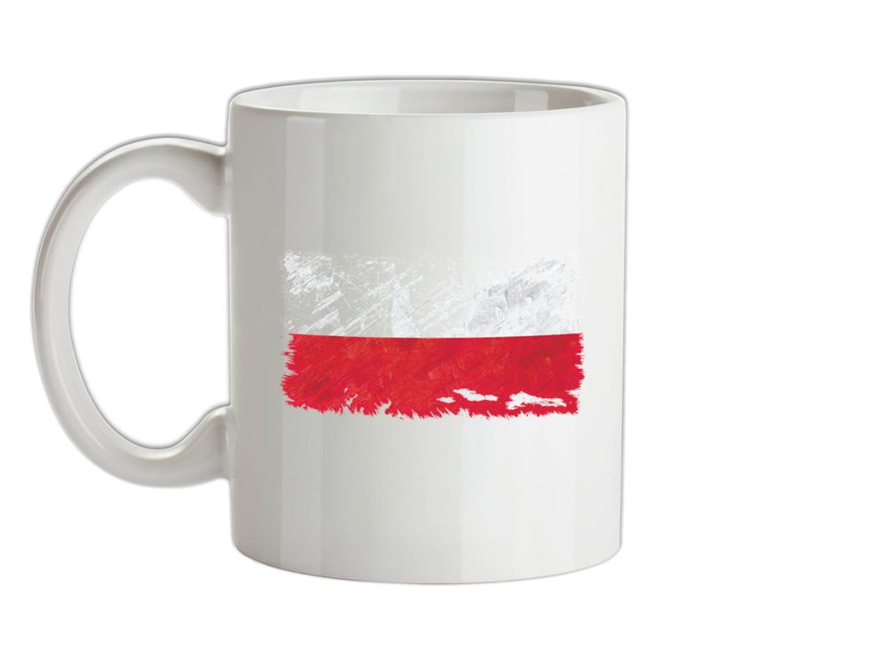 Poland Grunge Style Flag Ceramic Mug