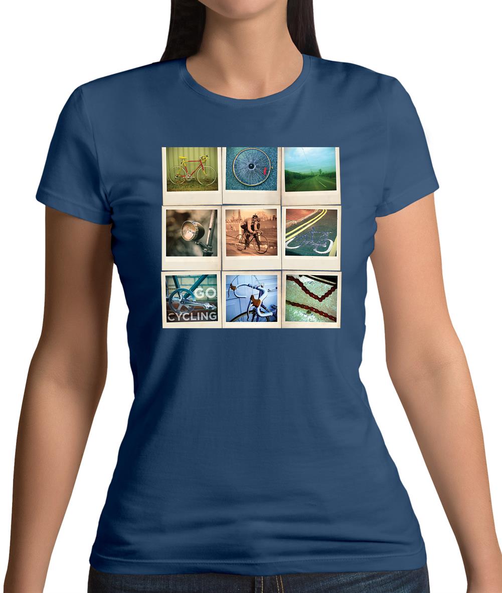 Go Cycling Photo Collage Womens T-Shirt