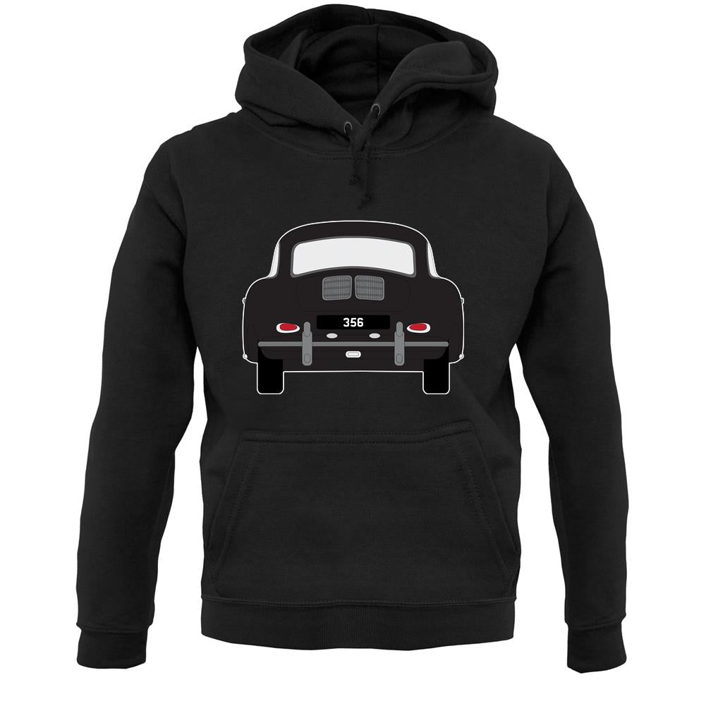 Rear View Black 356 Unisex Hoodie