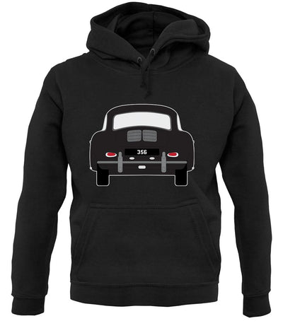 Rear View Black 356 unisex hoodie