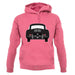 Rear View Black 356 unisex hoodie