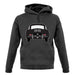 Rear View Black 356 unisex hoodie