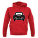 Rear View Black 356 unisex hoodie