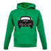 Rear View Black 356 unisex hoodie