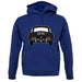 Rear View Black 356 unisex hoodie