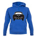 Rear View Black 356 unisex hoodie