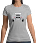 Rear View Porsche 356 Grey Womens T-Shirt