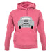 Rear View Porsche 356 Grey unisex hoodie