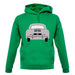 Rear View Porsche 356 Grey unisex hoodie