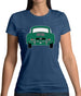 Rear View Porsche 356 Green Womens T-Shirt