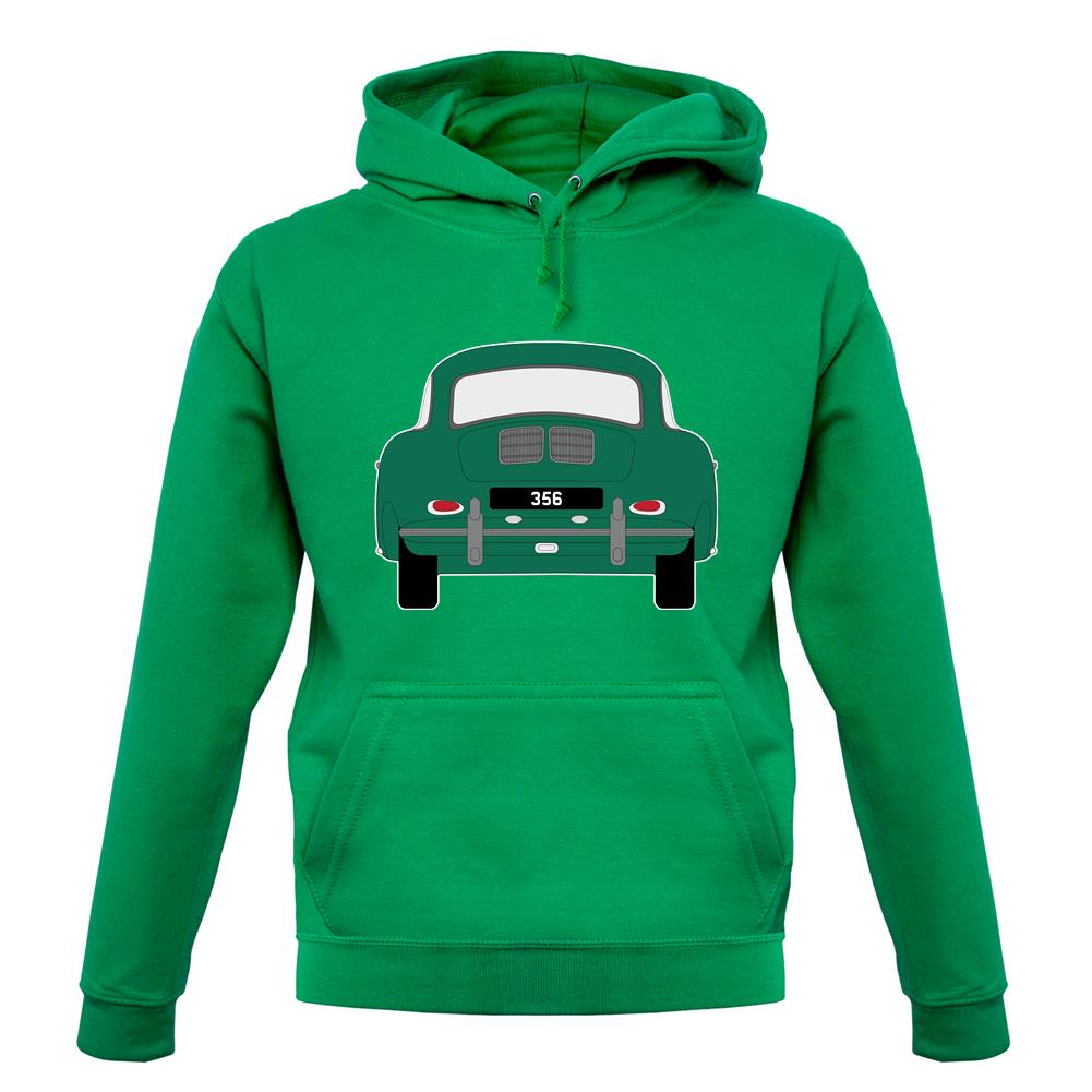 Rear View Porsche 356 Green unisex hoodie