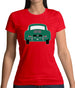 Rear View Porsche 356 Green Womens T-Shirt